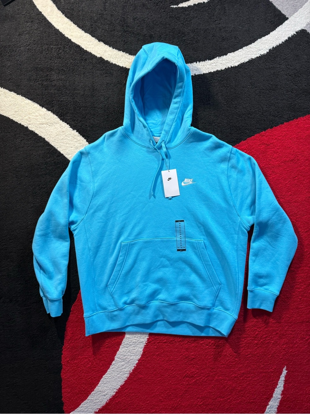 Nike Hoodie Mens Extra Large Sportswear Club Blue Pullover Swoosh Fleece BNWT